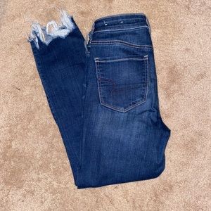 American Eagle Raw Hem Skinny Jeans, Size 4